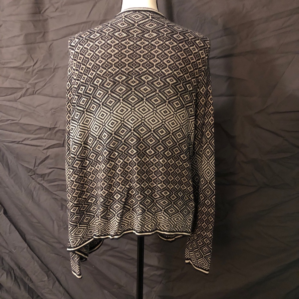 Euc Loft Patterned Silky Open Front Cardigan - image 2